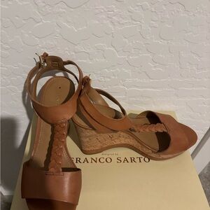 Franco Sarto Brown Wedge Sandals